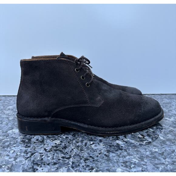 John Varvatos Y945 Men’s Size Size 8.5 Chukka Dark Brown Suede Boots main image 13